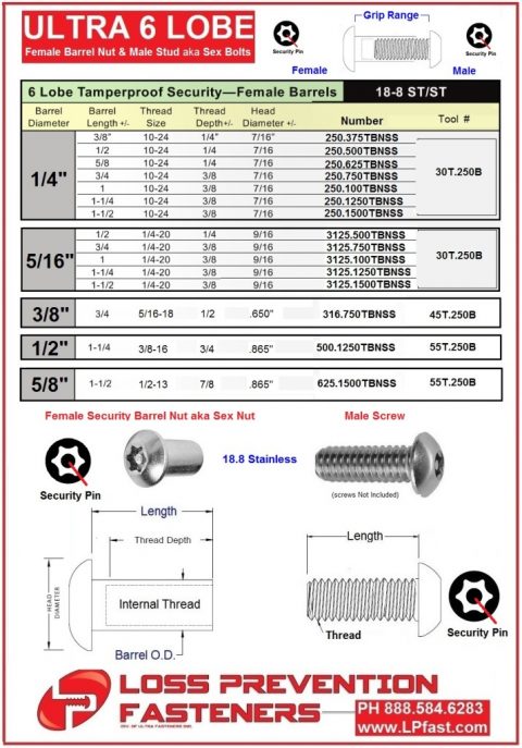 Loss Prevention Fasteners | Playground Fasteners