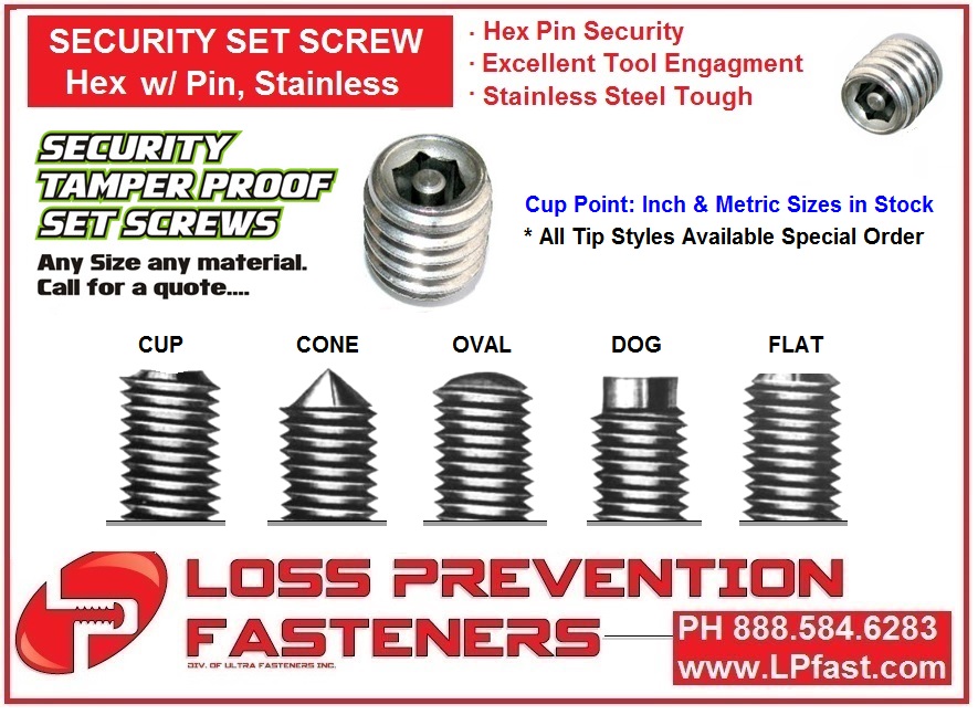 Fastenerdata - Socket Set Screw Points and their uses - Fastener