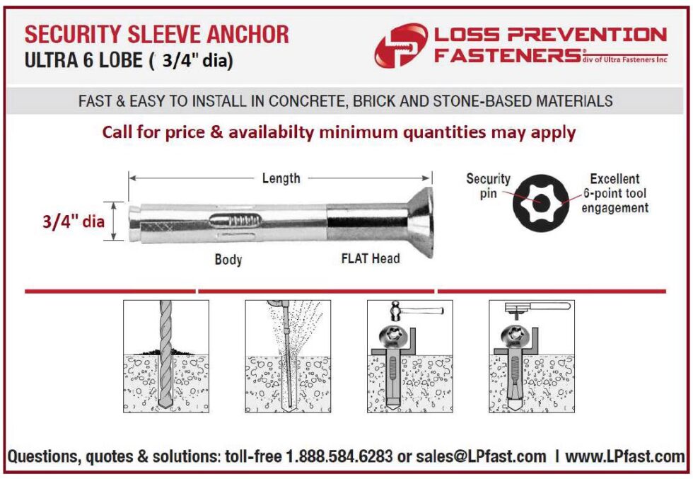 Sleeve Anchors TorxPin® Loss Prevention Fasteners