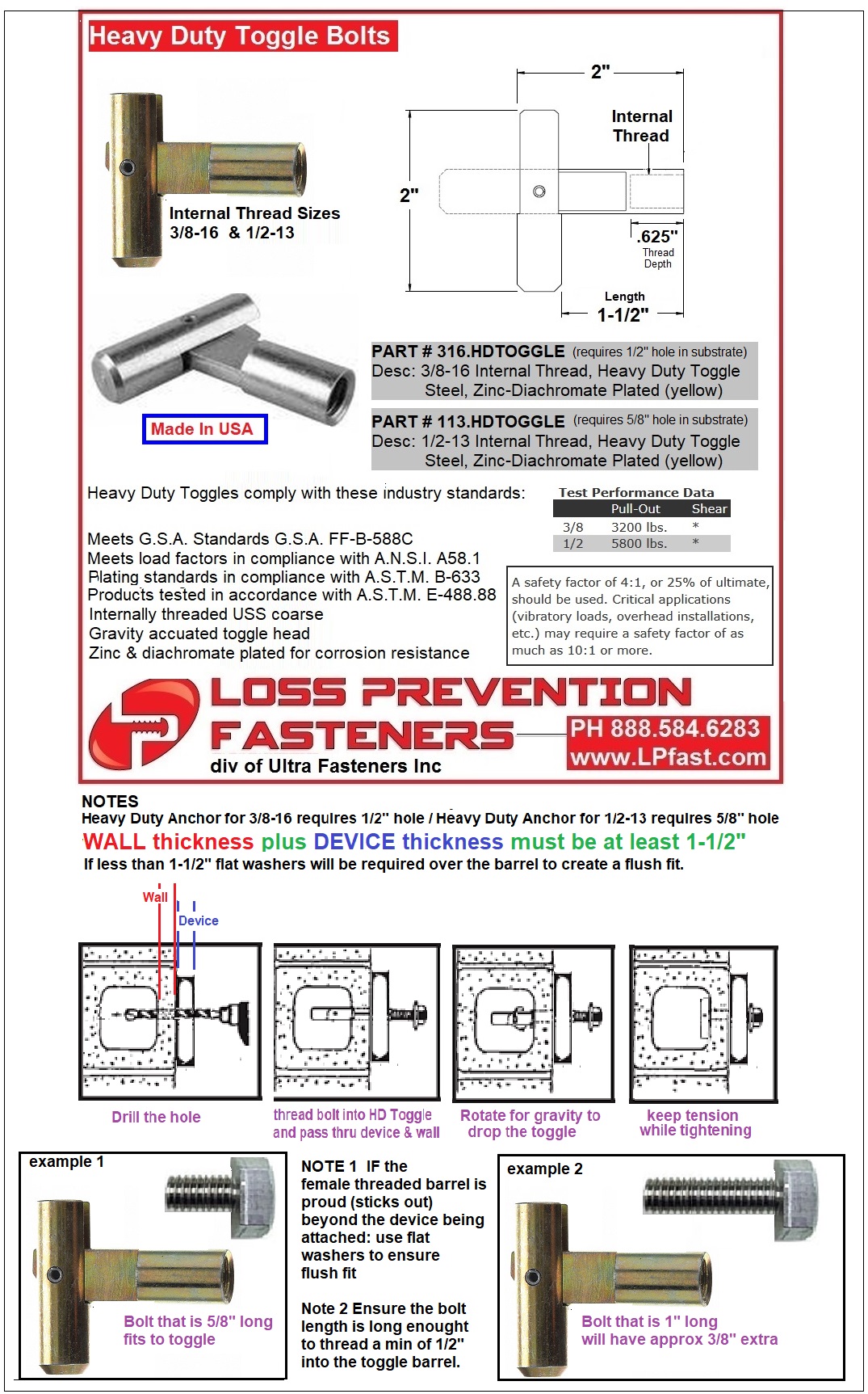 Heavy Duty Toggle Anchors Security LPfast Heavy Duty Toggle Anchors